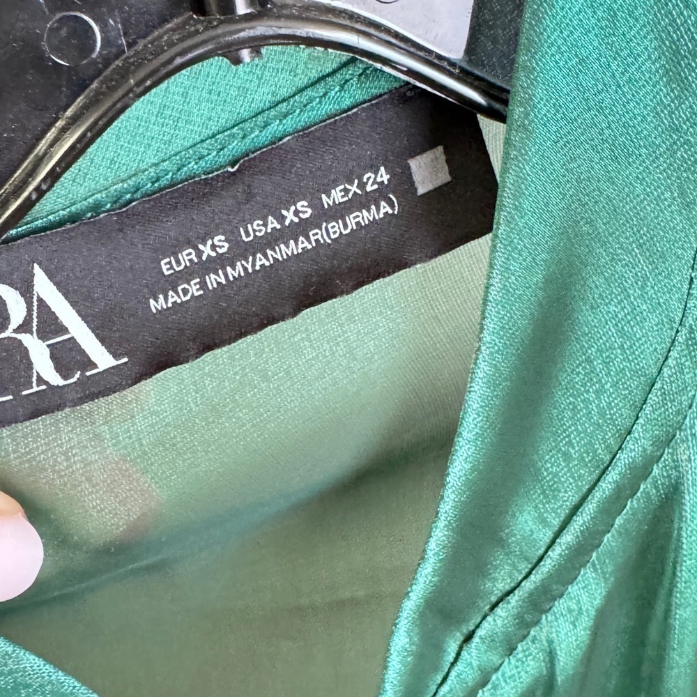 ZARA Green Sheer Zipper Jacket in XS - Picture 6 of 10